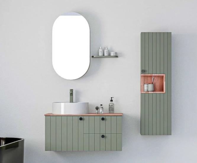 Belinza Banyo Dolabı Polaris 100 Cm Yosun Yeşil Takım