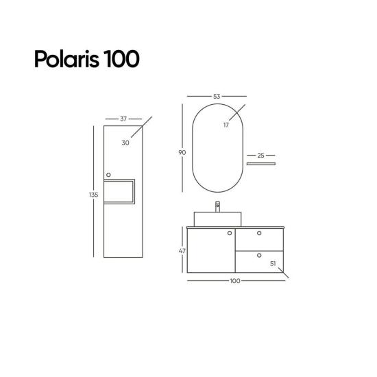 Belinza Banyo Dolabı Polaris 100 Cm Yosun Yeşil Takım